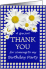Birthday Party Thank You Daisies card