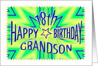 Grandson 18th Birthday Starburst Spectacular card