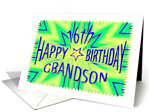 Grandson 16th Birthday Starburst Spectacular card (704033)