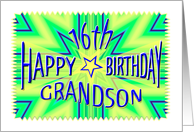 Grandson 16th Birthday Starburst Spectacular card