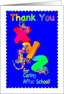 After School Child Care Thank You card