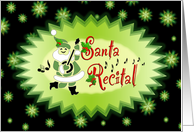 Christmas Recital Musical Santa Green Stars card