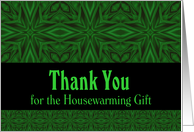 Housewarming Gift Thank You Green Satin Abstract card