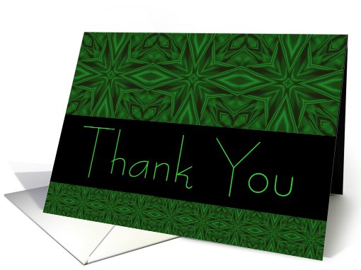 Thank You Green Satin Abstract card (718451)