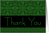 Thank You Green Satin Abstract card