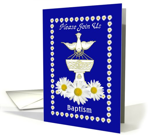 Baptism Invitation Dove and Daisies card (731957)