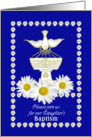 Daughter Baptism Invitation Dove and Daisies card