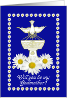 Will You Be My Godmother Invitation Dove and Daisies card