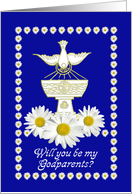 Will You Be My Godparents Invitation Dove and Daisies card