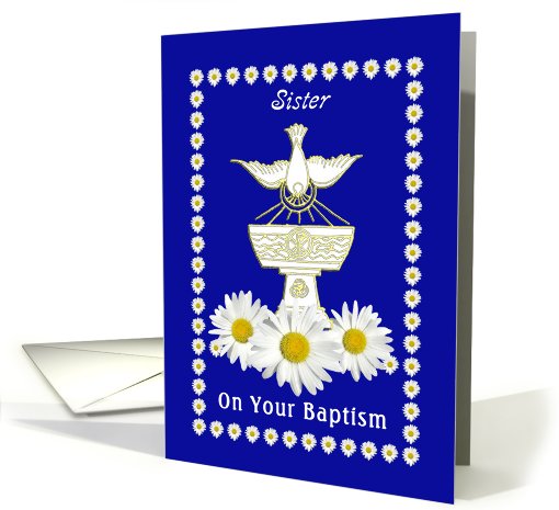 Sister Baptism Congratulations Dove and Daisies card (732084)