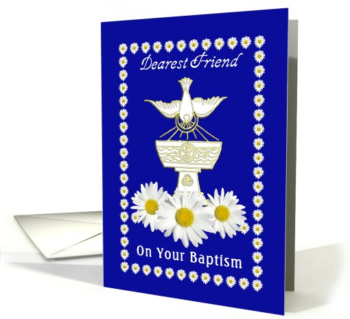 Friend Baptism Congratulations Dove and Daisies card (732086)