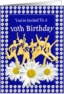 10th Birthday Party Invitation Daisies and Kids card