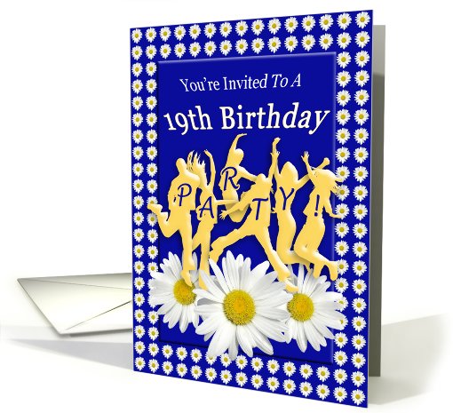 19th Birthday Party Invitation Daisies and Teens card (732820)
