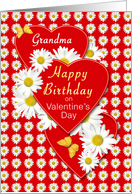 Grandma Valentine’s Day Birthday Daisies and Hearts card