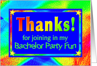 Thanks for Coming to My Bachelor Party with Bright Lights and Stars card