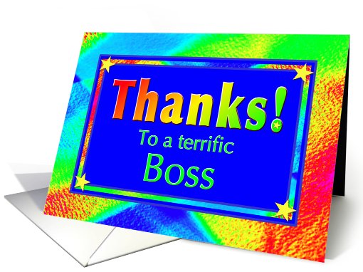 Thanks Boss with Bright Lights and Stars card (764152)