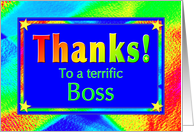 Thanks Boss with Bright Lights and Stars card