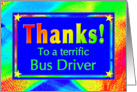 Thanks Bus Driver with Bright Lights and Stars card