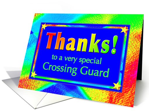 Thanks Crossing Guard with Bright Lights and Stars card (764156)