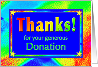 Thanks for Donation with Bright Lights and Stars card