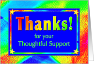 Thanks for Support with Bright Lights and Stars card
