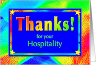 Thanks for Hospitality with Bright Lights and Stars card