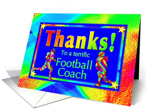 Thanks to Football Coach with Bright Lights and Stars card (764319)