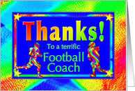 Thanks to Football Coach with Bright Lights and Stars card
