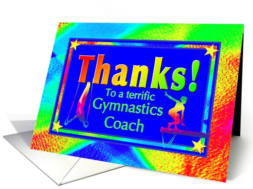 Thanks to Gymnastics Coach with Bright Lights and Stars card (764884)