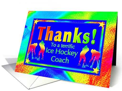 Thanks to Ice Hockey Coach with Bright Lights and Stars card (764885)