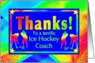 Thanks to Ice Hockey Coach with Bright Lights and Stars card