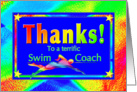 Thanks to Swim Coach with Bright Lights and Stars card