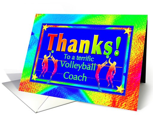 Thanks to Volleyball Coach with Bright Lights and Stars card (764896)