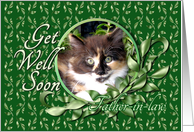 Father-in-law Get Well - Green Eyed Calico Kitten card