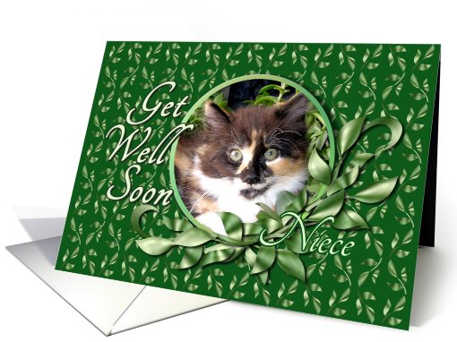 Niece Get Well - Green Eyed Calico Kitten card (794165)