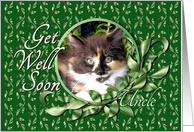 Uncle Get Well - Green Eyed Calico Kitten card