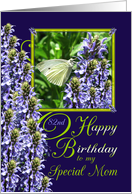 Mom 82nd Birthday White Butterfly Garden card