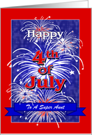 Aunt - Happy 4th of July Fireworks card