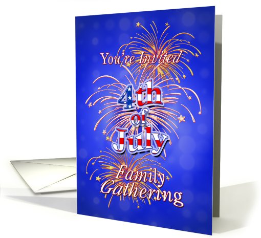 4th of July Fireworks Family Gathering Invitation card (818239)
