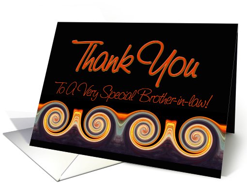 Brother-in-law - Vibrant Sunset Spiral Thank You card (820217)