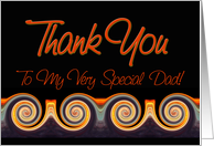 Dad - Vibrant Sunset Spiral Thank You card