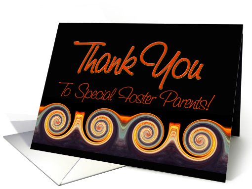 Foster Parents - Vibrant Sunset Spiral Thank You card (820405)