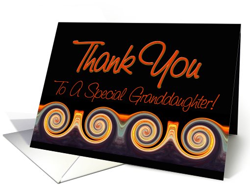 Granddaughter - Vibrant Sunset Spiral Thank You card (820406)