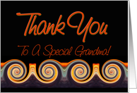 Grandma - Vibrant Sunset Spiral Thank You card