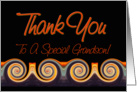 Grandson - Vibrant Sunset Spiral Thank You card