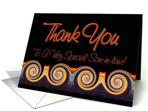 Son-in-law - Vibrant Sunset Spiral Thank You card (820587)