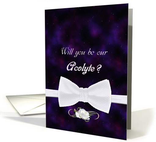 Will You Our Acolyte Elegant White Bow Tie card (837636)