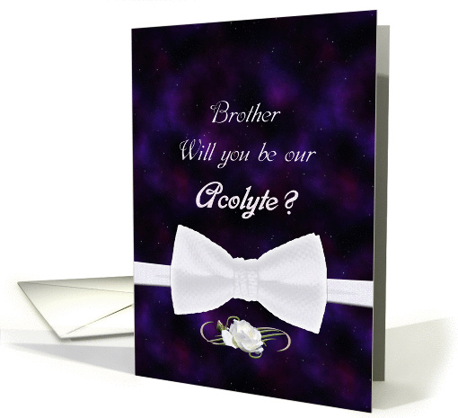 Brother, Will You Our Acolyte Elegant White Bow Tie card (837639)