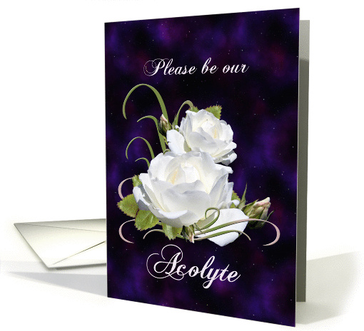 Will You Our Acolyte Elegant White Roses card (837644)