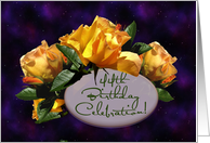 Festive 44th Birthday Party Invitation Golden Roses card